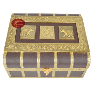 Antique Look, Brown Artificial Leather Finish, Wooden Handmade 2-roll Bangle Box
